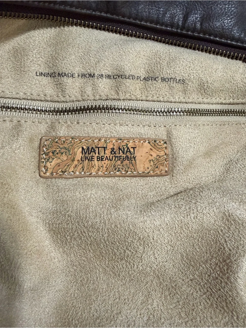 Matt & Nat Black Canvas Duffel with Brown Leather Trim